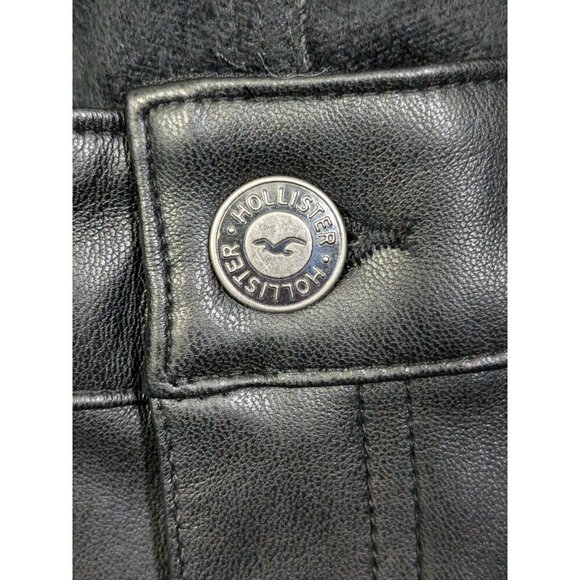 Hollister Faux Leather Pants 11S w30 (Meas 30x28) High Rise Flare Black - Picture 14 of 14